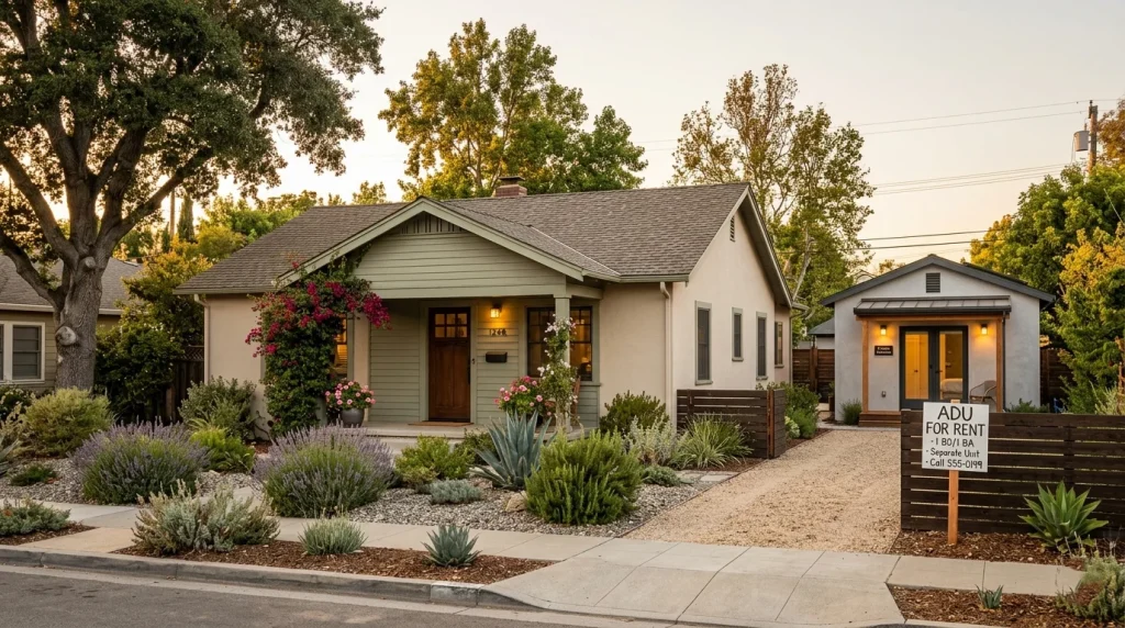 Sunnyvale home with detached ADU for rent under California AB 976 no owner-occupancy law