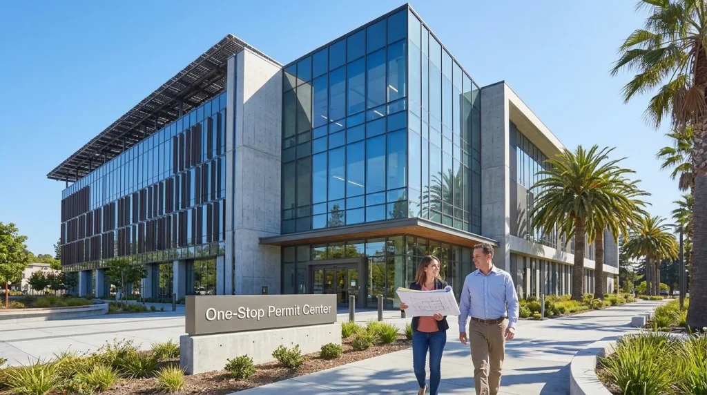 Homeowners at Sunnyvale City Hall permit center for second story addition approval