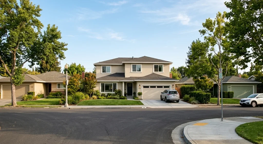 Completed second story addition on a Sunnyvale ranch home street